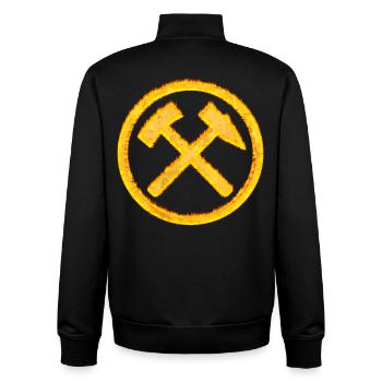 Hammer and Beater Mining Coal Gift - Unisex Organic Zip Sweatshirt by Stanley/Stella - black - Back - AI Model Male 185 light (185cm)