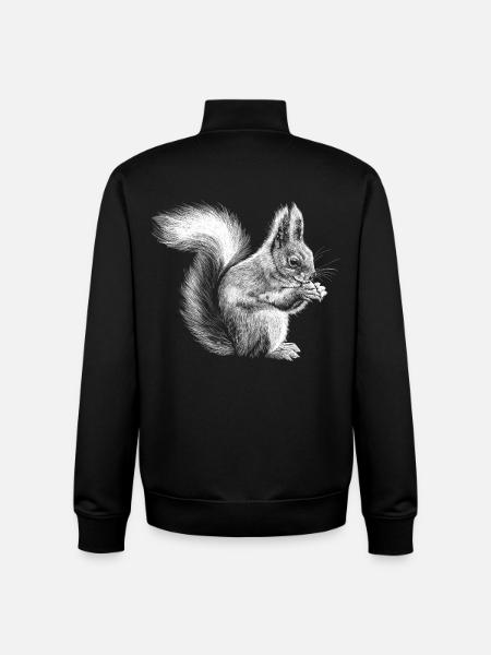 Écureuil - Sweat zippé unisexe en coton bio Stanley/Stella - noir