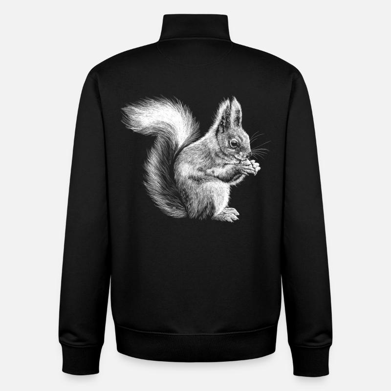 Squirrel - Unisex Organic Zip Sweatshirt by Stanley/Stella - black