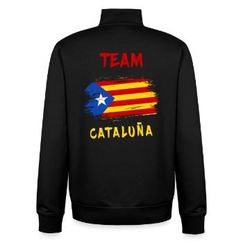 Team Catalonia flag design - Unisex Organic Zip Sweatshirt by Stanley/Stella - black - Back - AI Model Male 185 light (185cm)