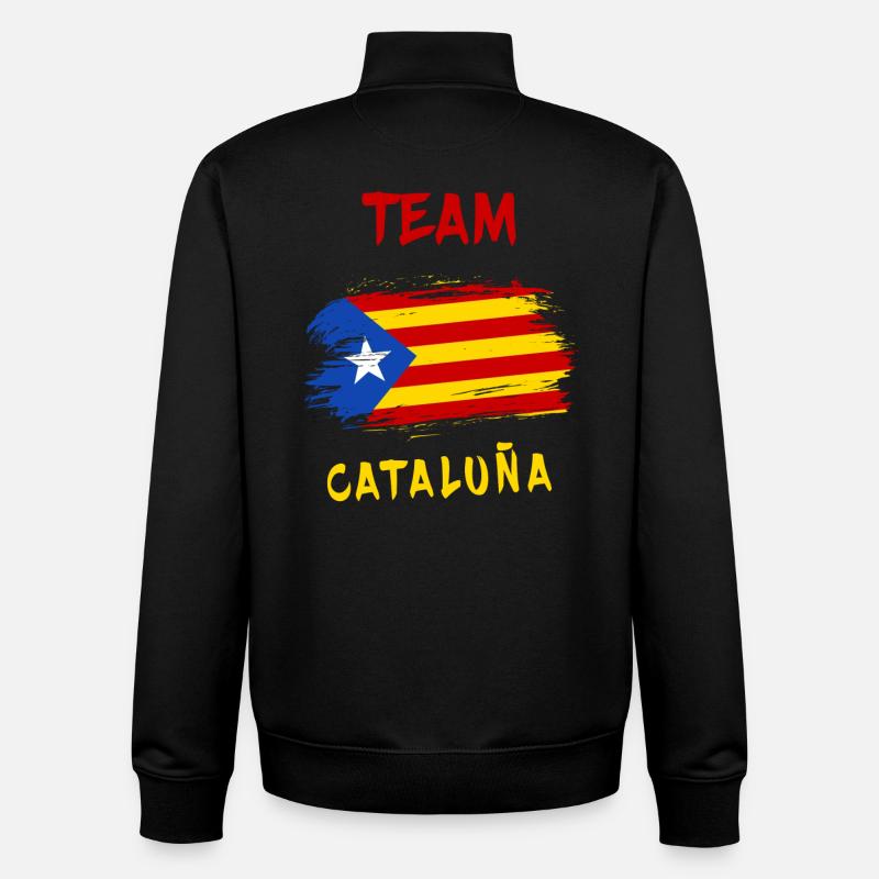 Team Katalonien Flaggen Design - Unisex Organic Zip Sweatshirt von Stanley/Stella - Schwarz