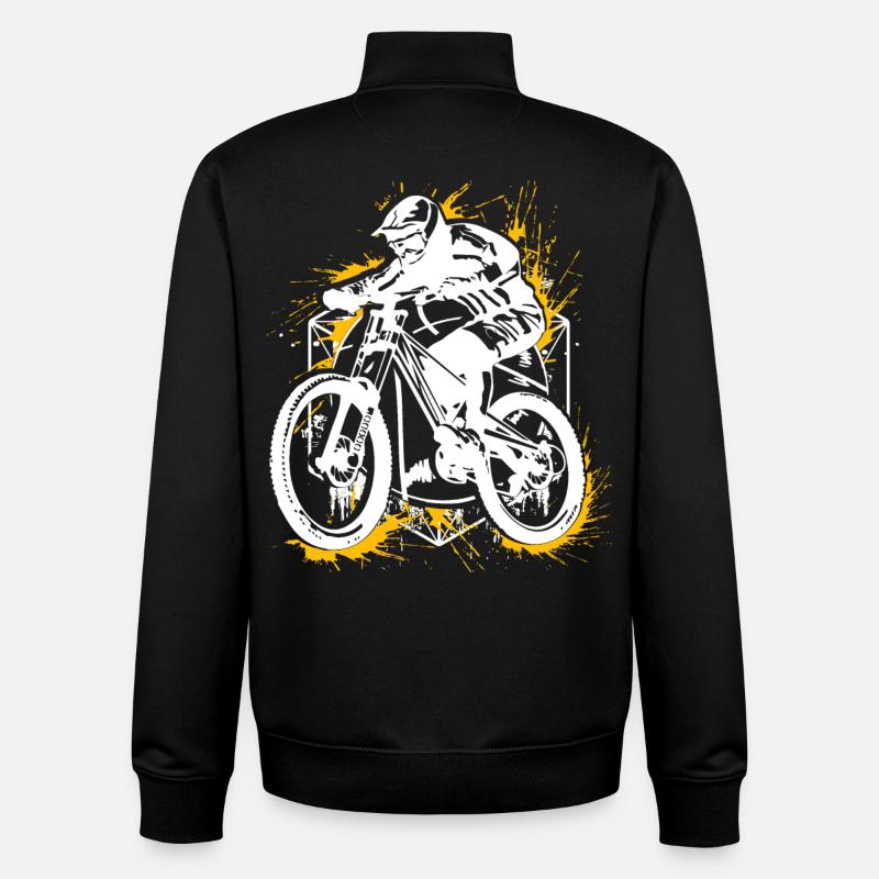 Mountainbike MTB - Mountainbiker - Mountain biking - Unisex Organic Zip Sweatshirt by Stanley/Stella - black