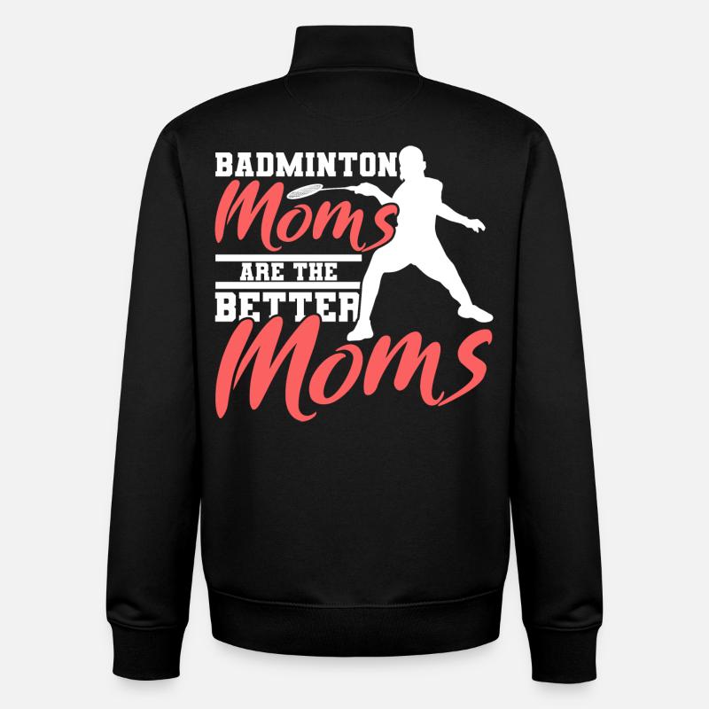 Badminton Mama - Sweat zippé unisexe en coton bio Stanley/Stella - noir