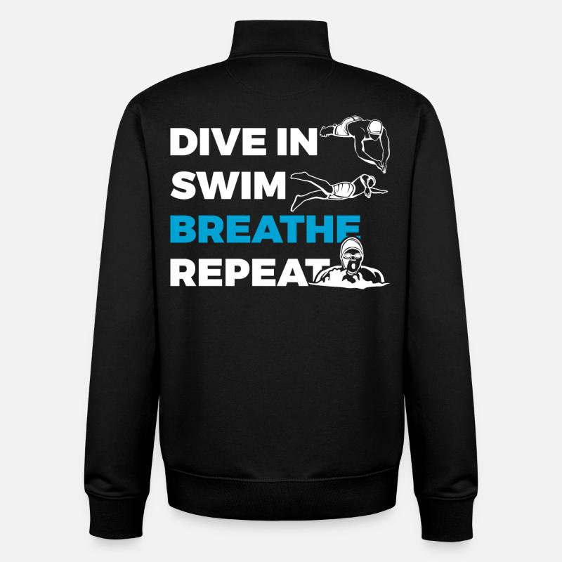 Diving Swimming Breathing Repeating - Unisex Organic Zip Sweatshirt by Stanley/Stella - black
