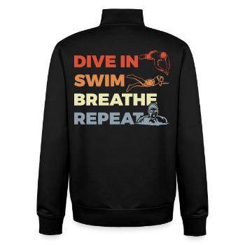 Tägliche Routine für Schwimmer - Unisex Organic Zip Sweatshirt von Stanley/Stella - Schwarz - Hinten - AI Model Male 185 light (185cm)