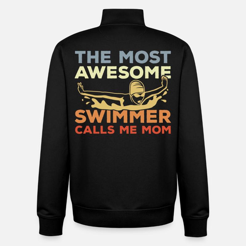 Mère nageuse - Sweat zippé unisexe en coton bio Stanley/Stella - noir