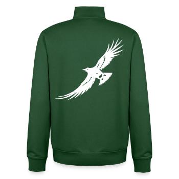 Flying Raven - Unisex Organic Zip Sweatshirt by Stanley/Stella - bottle green - Back - AI Model Male 185 dark (185cm)