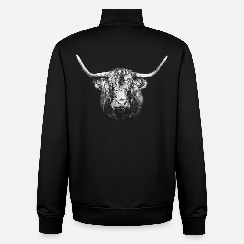 Taureau - Sweat zippé unisexe en coton bio Stanley/Stella - noir