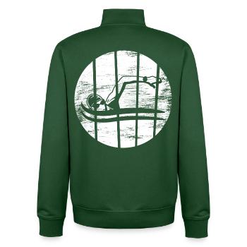 Dessin flottant - Sweat zippé unisexe en coton bio Stanley/Stella - vert bouteille - Dos - AI Model Male 185 dark (185cm)