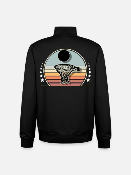 Joueurs de basket-ball - Sweat zippé unisexe en coton bio Stanley/Stella - noir