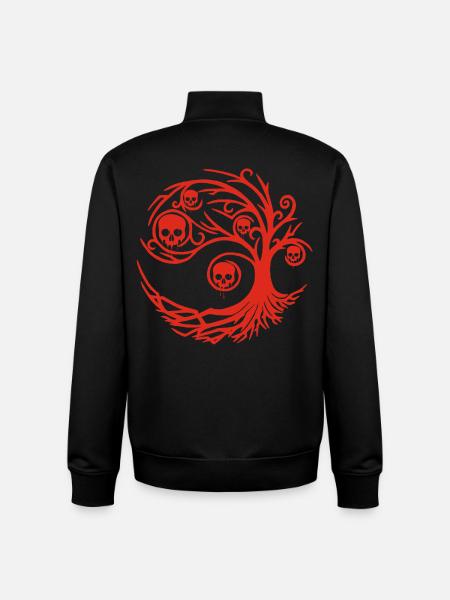 Red tree with skulls - Unisex Organic Zip Sweatshirt by Stanley/Stella - black