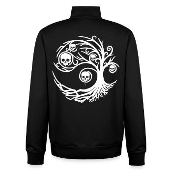 Weißer Baum mit Totenköpfen - Unisex Organic Zip Sweatshirt von Stanley/Stella - Schwarz - Hinten - AI Model Male 185 light (185cm)
