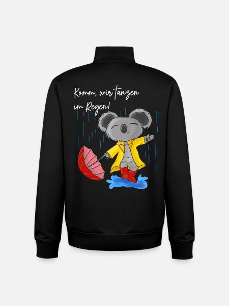 Niedlicher Koala mit Regenschirm - Unisex Organic Zip Sweatshirt von Stanley/Stella - Schwarz