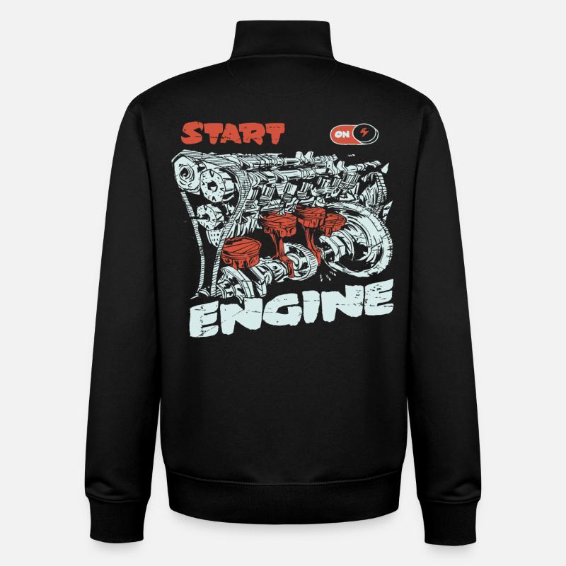 Starte den Motor - Unisex Organic Zip Sweatshirt von Stanley/Stella - Schwarz