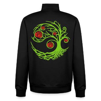 Rosier étrange - Sweat zippé unisexe en coton bio Stanley/Stella - noir - Dos - AI Model Male 185 light (185cm)