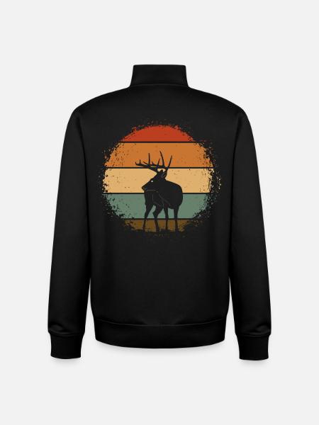 Deer - Unisex Organic Zip Sweatshirt by Stanley/Stella - black
