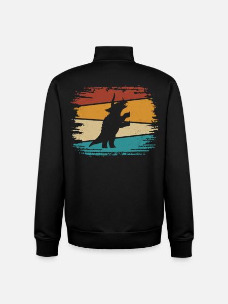 Dino Dinosaur Triceratops - Unisex Organic Zip Sweatshirt by Stanley/Stella - black