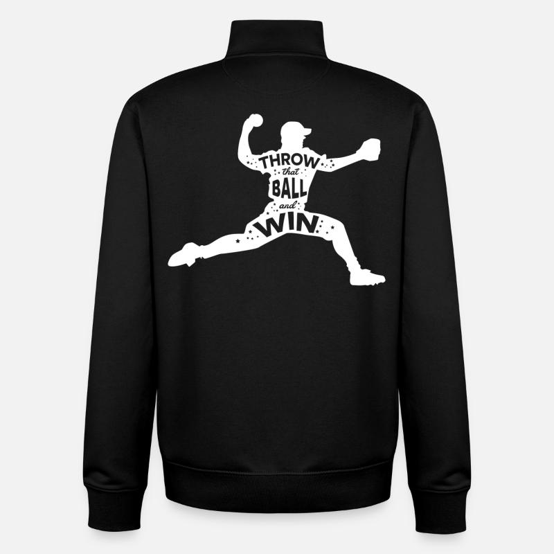Baseball Slogan - Sweat zippé unisexe en coton bio Stanley/Stella - noir