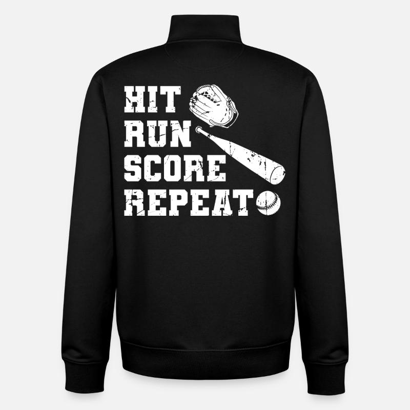 Baseball Motivation - Sweat zippé unisexe en coton bio Stanley/Stella - noir