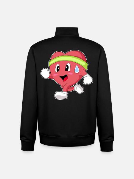 Course de jogging cardiaque - Sweat zippé unisexe en coton bio Stanley/Stella - noir