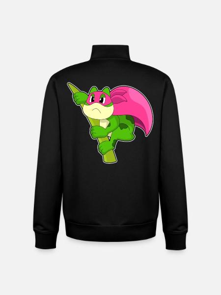 Frog Superhero Cloak - Unisex Organic Zip Sweatshirt by Stanley/Stella - black