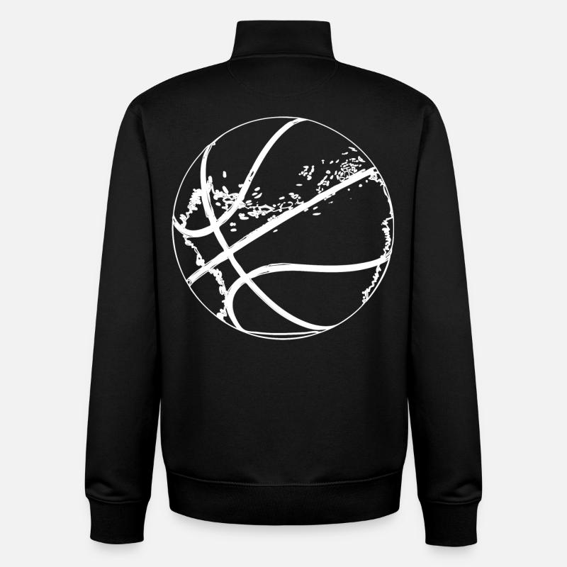 Basketballer Ball - Unisex Organic Zip Sweatshirt von Stanley/Stella - Schwarz