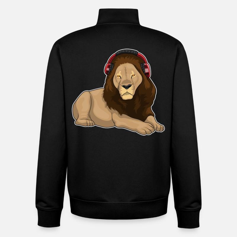 Leo Casque Musique - Sweat zippé unisexe en coton bio Stanley/Stella - noir