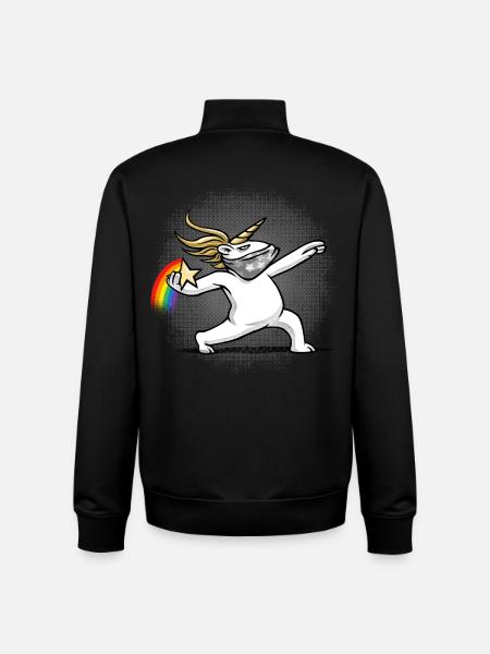 licorne rebelle - Sweat zippé unisexe en coton bio Stanley/Stella - noir