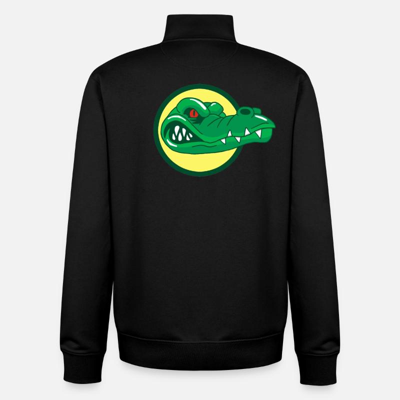 Tête de crocodile - Sweat zippé unisexe en coton bio Stanley/Stella - noir