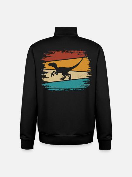 Velociraptor Dino Dinosaurs - Unisex Organic Zip Sweatshirt by Stanley/Stella - black
