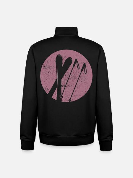 Ski - Ski holiday and skiing retro - Unisex Organic Zip Sweatshirt by Stanley/Stella - black