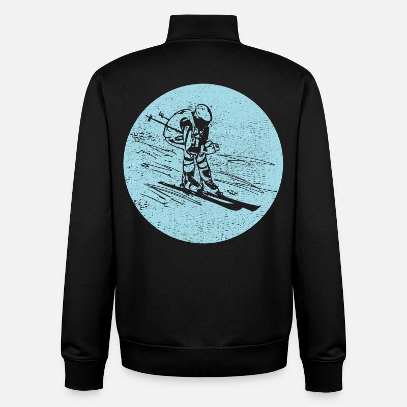 Ski - Ski holiday and skiing retro - Unisex Organic Zip Sweatshirt by Stanley/Stella - black