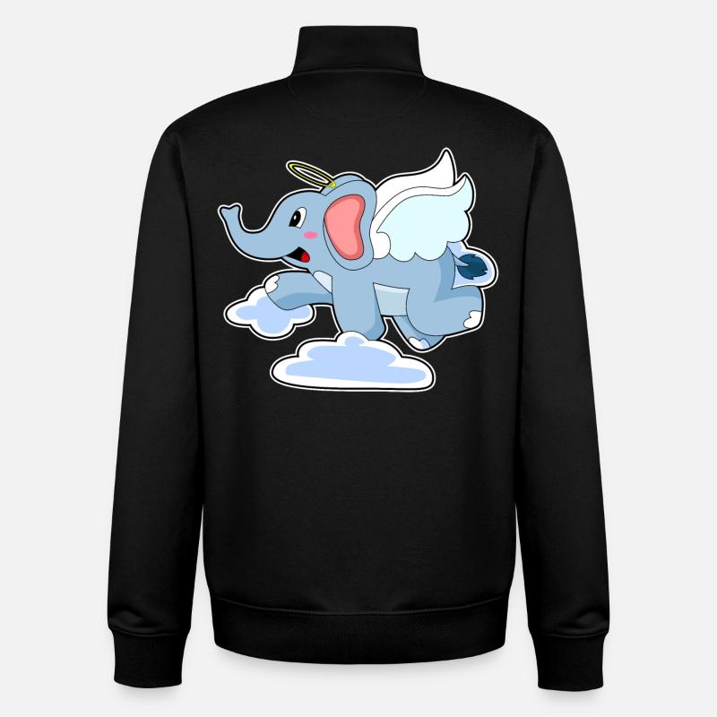 Nuages d’anges éléphants - Sweat zippé unisexe en coton bio Stanley/Stella - noir