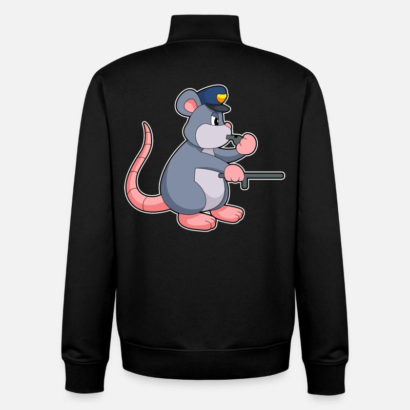 Rat Policier Matraque Police - Sweat zippé unisexe en coton bio Stanley/Stella - noir