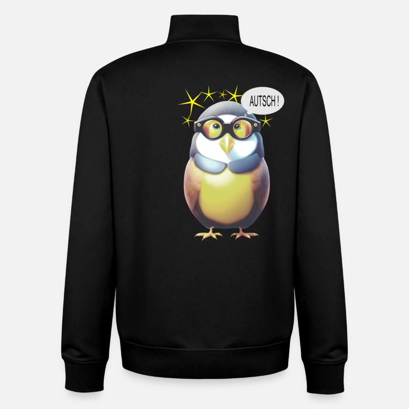 Lustiger Vogel mit Brille - Unisex Organic Zip Sweatshirt von Stanley/Stella - Schwarz