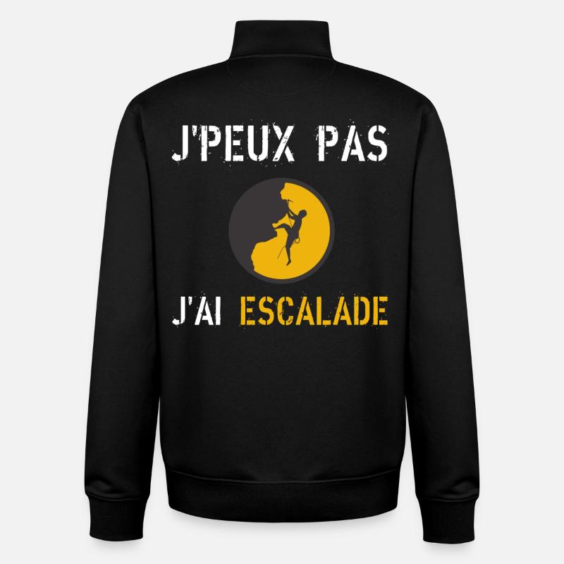 j'peux pas j'ai escalade - Sweat zippé unisexe en coton bio Stanley/Stella - noir