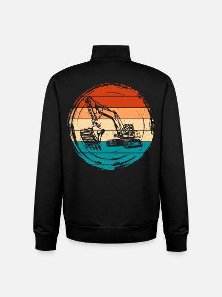 Excavatrice - Sweat zippé unisexe en coton bio Stanley/Stella - noir