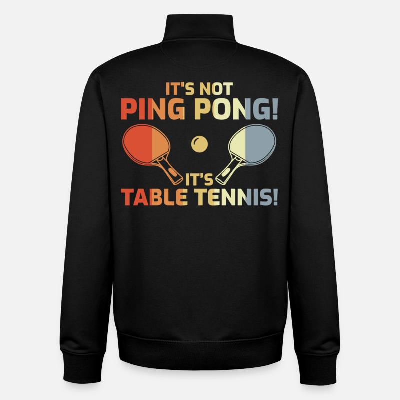 Ce n’est pas du ping-pong - Sweat zippé unisexe en coton bio Stanley/Stella - noir