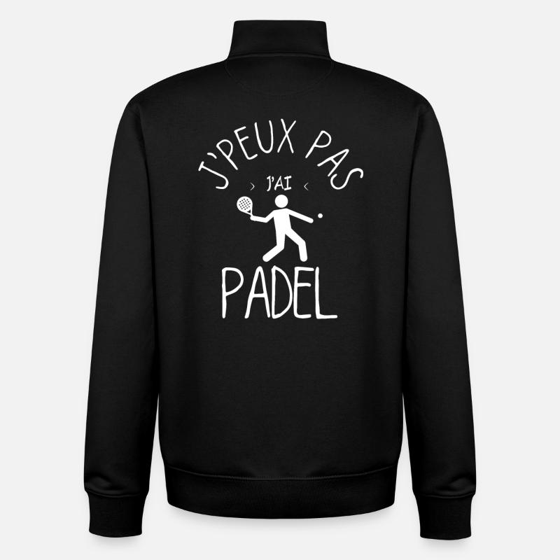 J'Peux Pas J'Ai Padel - Sweat zippé unisexe en coton bio Stanley/Stella - noir