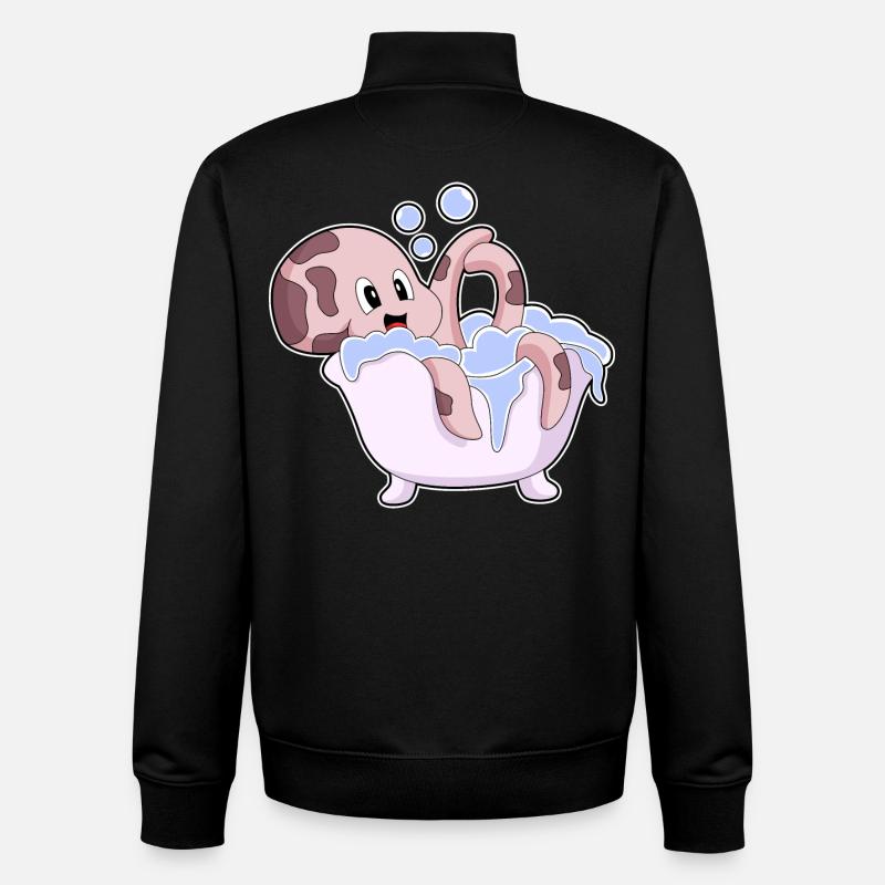 Octopus Bath Bathtub - Unisex Organic Zip Sweatshirt by Stanley/Stella - black