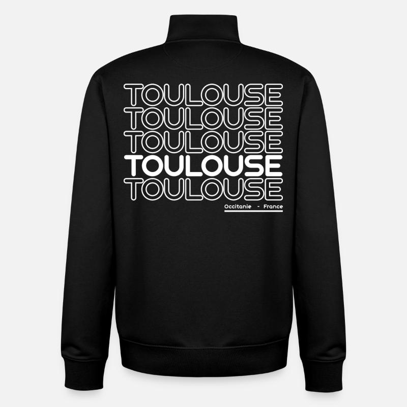 Lettrage néon de Toulouse - Sweat zippé unisexe en coton bio Stanley/Stella - noir