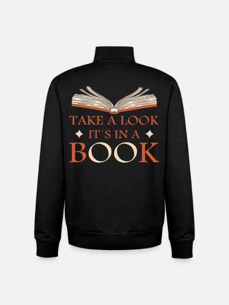 Look it's in a book - Unisex Organic Zip Sweatshirt by Stanley/Stella - black