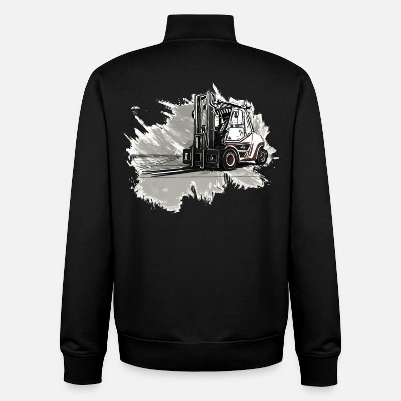Chariot élévateur - Sweat zippé unisexe en coton bio Stanley/Stella - noir
