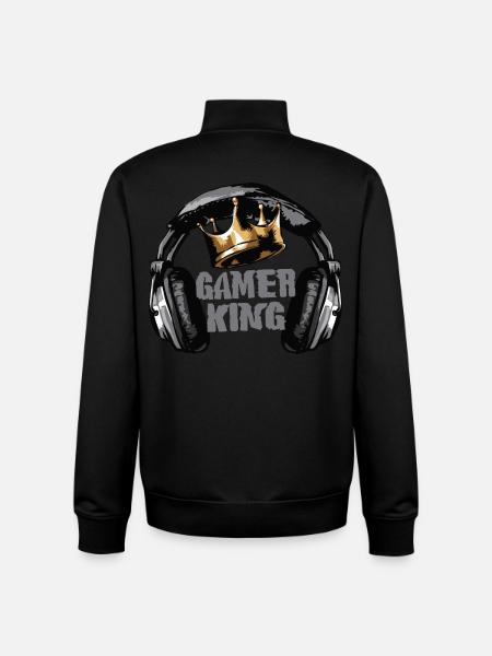 Gamer King Crown - Unisex Organic Zip Sweatshirt by Stanley/Stella - black