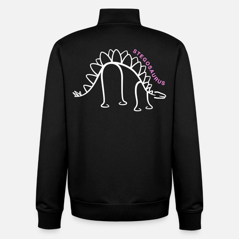 Dinosaure Stegosaurus Dino Line Graphique - Sweat zippé unisexe en coton bio Stanley/Stella - noir