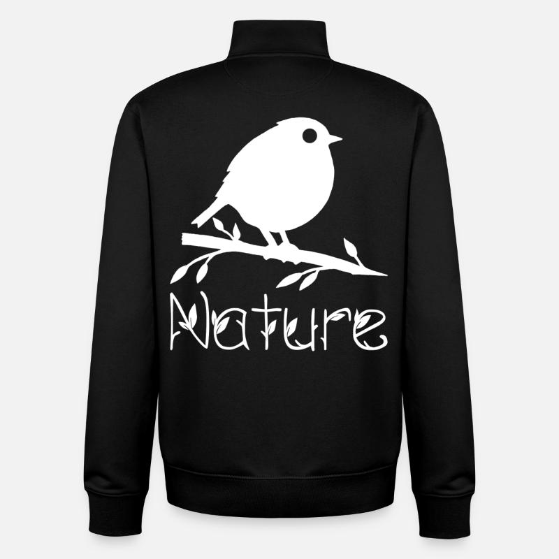 La nature se réveille (blanc) - Sweat zippé unisexe en coton bio Stanley/Stella - noir