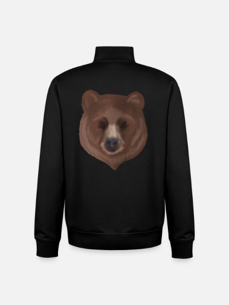 Grizzlybär Portrait - Unisex Organic Zip Sweatshirt von Stanley/Stella - Schwarz