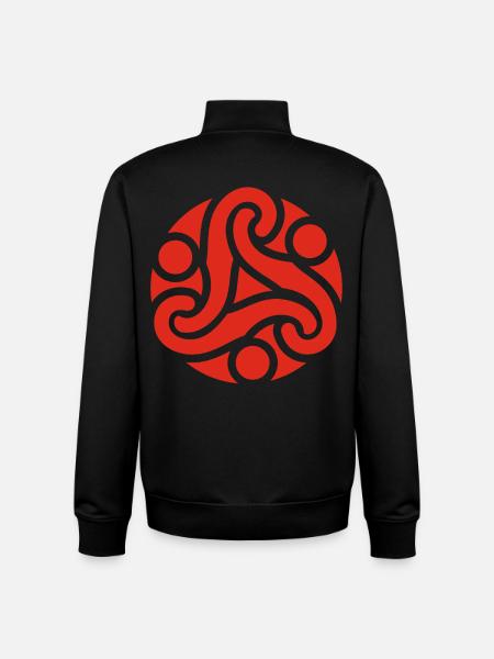 Celtic symbol of protection (red) - Unisex Organic Zip Sweatshirt by Stanley/Stella - black