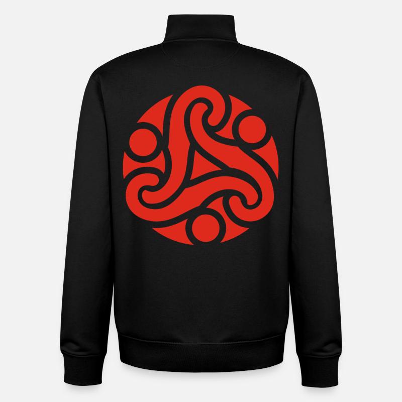 Keltisches Schutzsymbol (rot) - Unisex Organic Zip Sweatshirt von Stanley/Stella - Schwarz