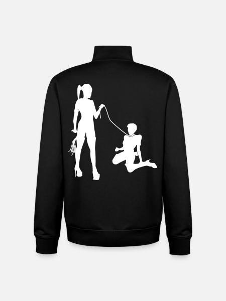 Domina mistress with SM slave - Unisex Organic Zip Sweatshirt by Stanley/Stella - black